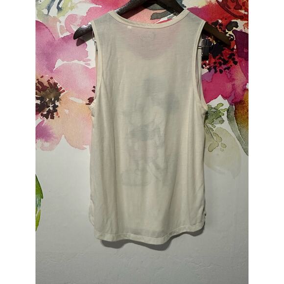 Disney Womens Tops Size L cream Tank Mickey Mouse Graphic Sleeveless Round Neck - Picture 2 of 3
